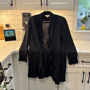St. John Collection Black Ruffled Blazer